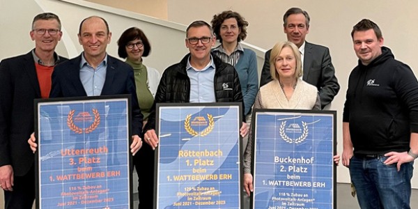 Gemeinde Röttenbach gewinnt mit einem Zubau von 129% an PV-Leistung den Wattbewerb ERH 